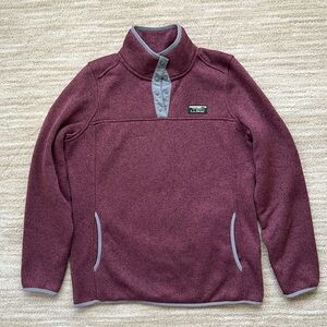 Like New: L.L.Bean Women’s Sweater Fleece Pullover Heathered Mauve Size Medium